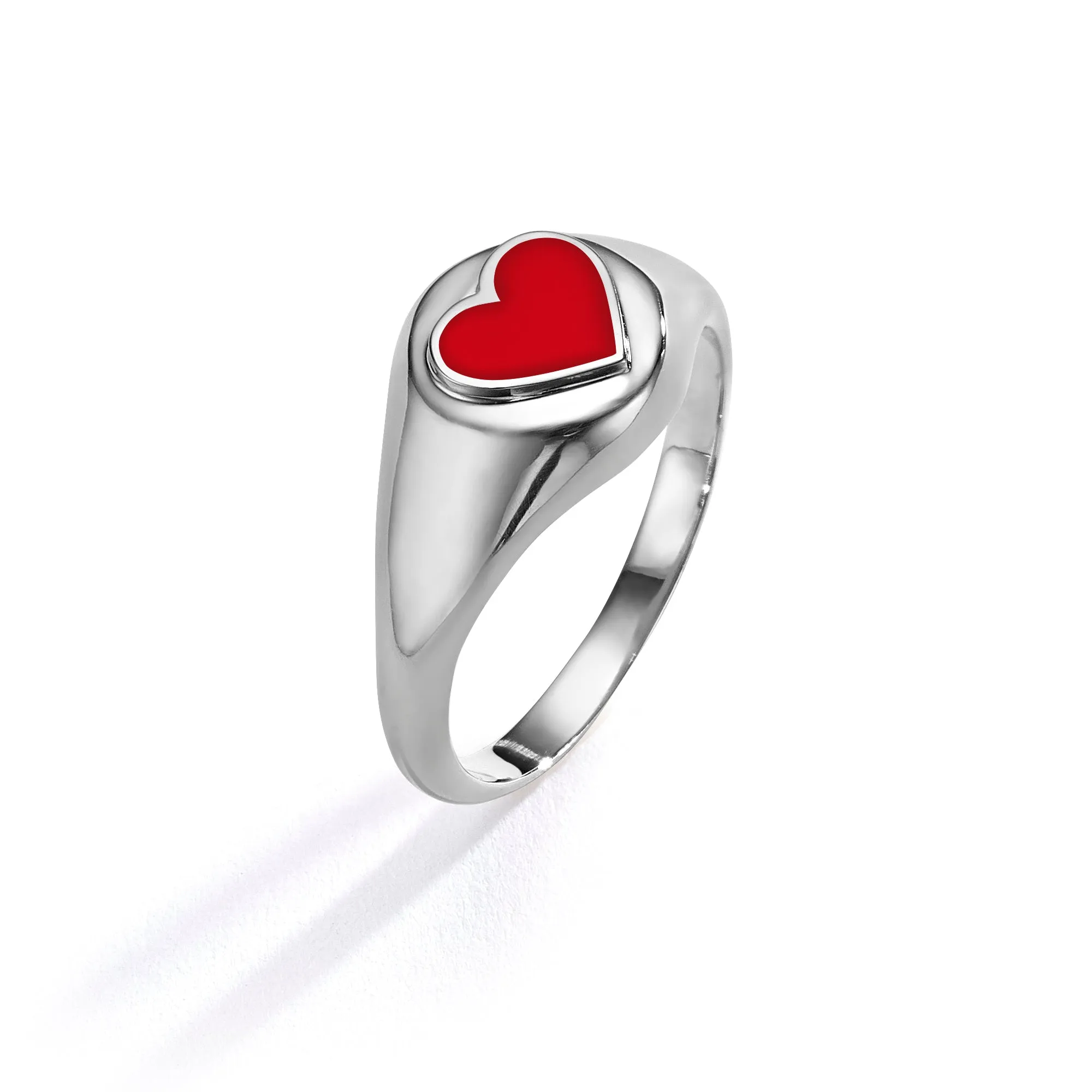 Heart Pinky ring- red