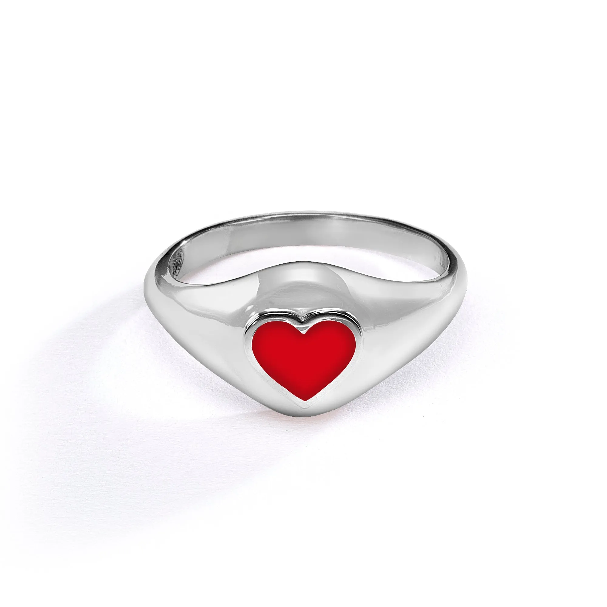 Heart Pinky ring- red