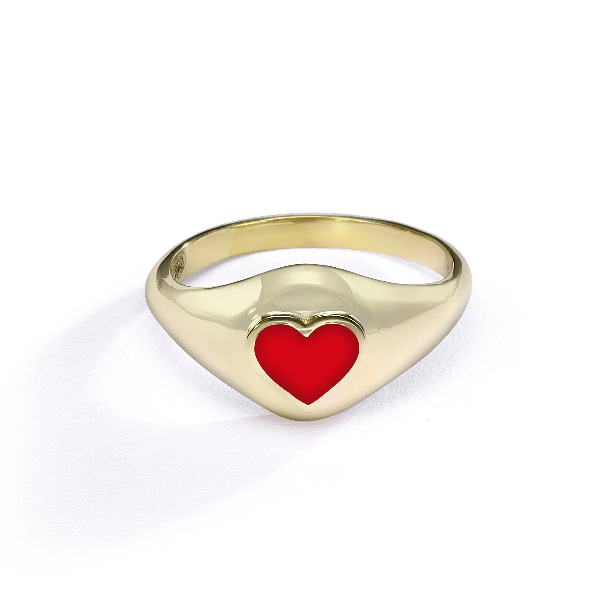Heart Pinky ring- red
