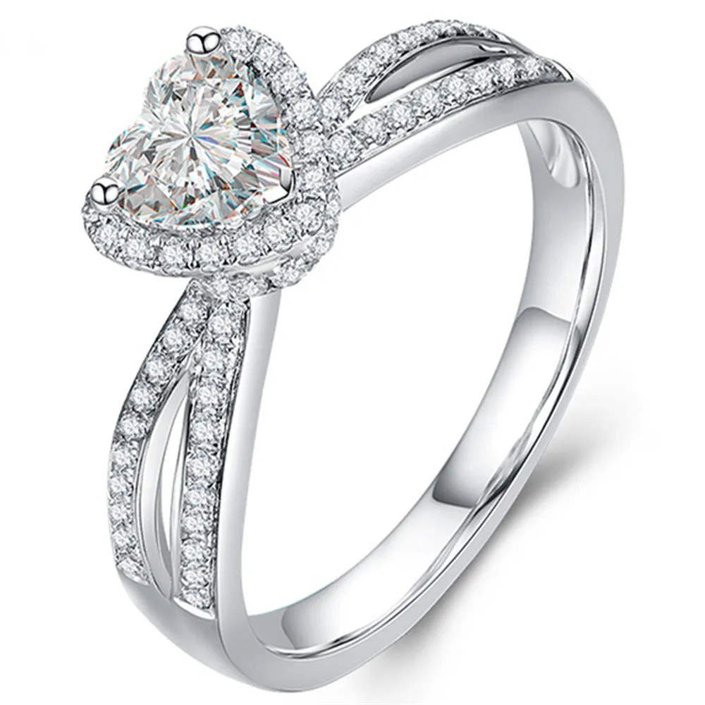 Heart Shape Lab-Grown Diamond Halo Engagement Ring