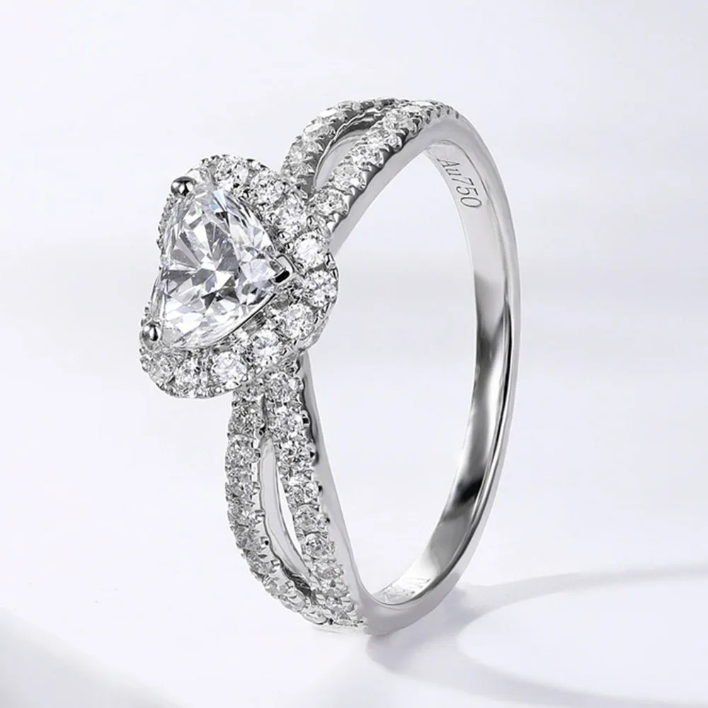 Heart Shape Lab-Grown Diamond Halo Engagement Ring