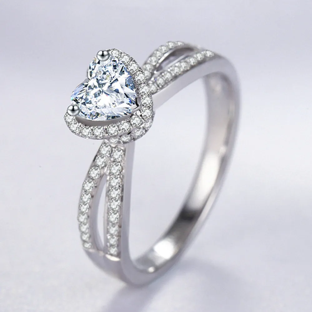 Heart Shape Lab-Grown Diamond Halo Engagement Ring