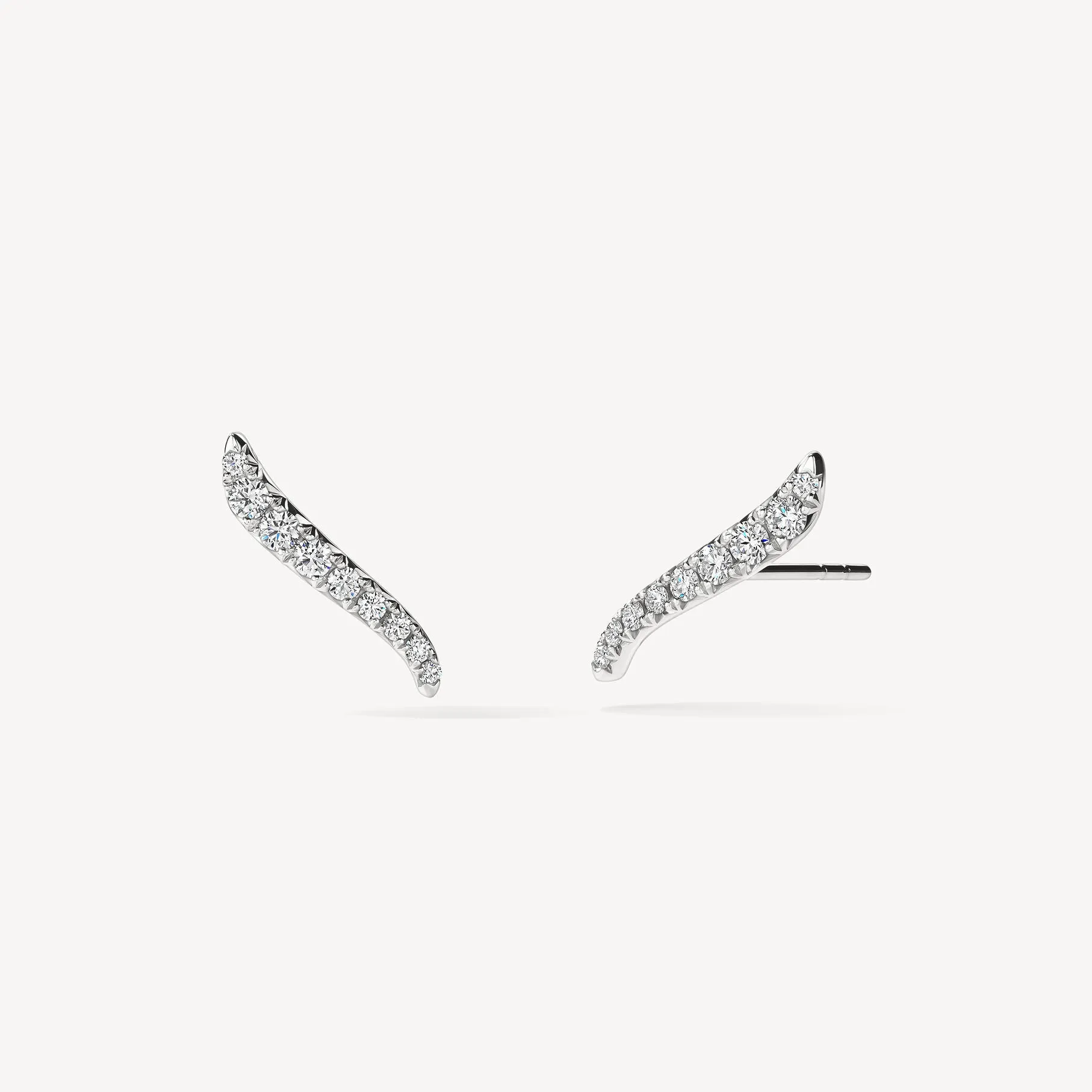 Hearts on Fire 18k White Gold Vela Diamond Climber Earrings