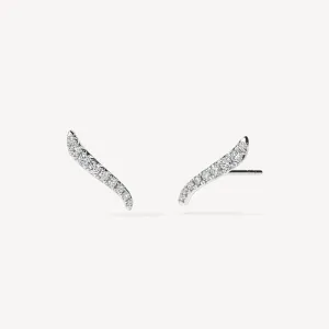 Hearts on Fire 18k White Gold Vela Diamond Climber Earrings