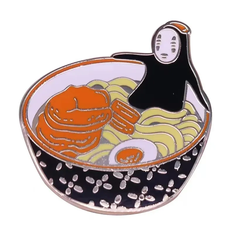 High Quality Funny Ramen Bowl Brooches Cute Animal Food Noodles Enamel Pins Foodies Jewelry Gifts Lapel Pins Fashion Accessories