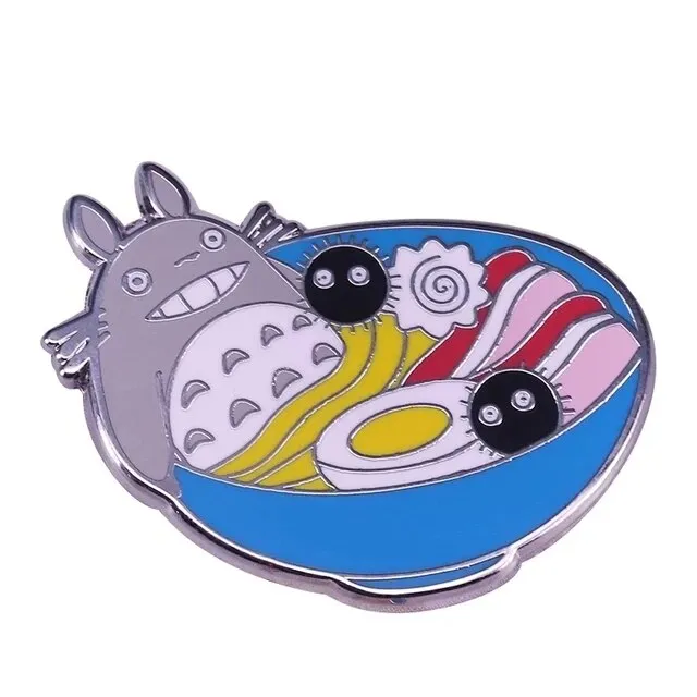 High Quality Funny Ramen Bowl Brooches Cute Animal Food Noodles Enamel Pins Foodies Jewelry Gifts Lapel Pins Fashion Accessories
