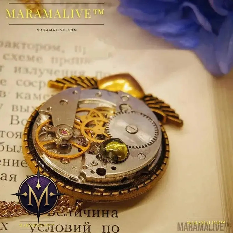 Hollow Steampunk Vintage Necklace Brooch Dual Purpose