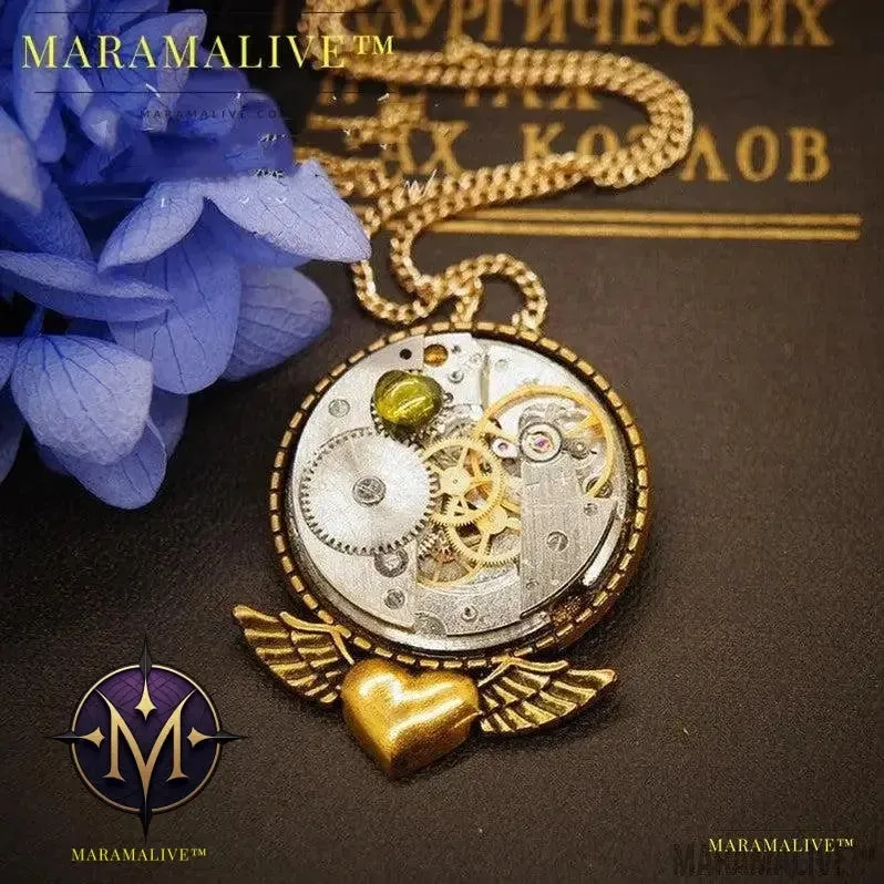 Hollow Steampunk Vintage Necklace Brooch Dual Purpose