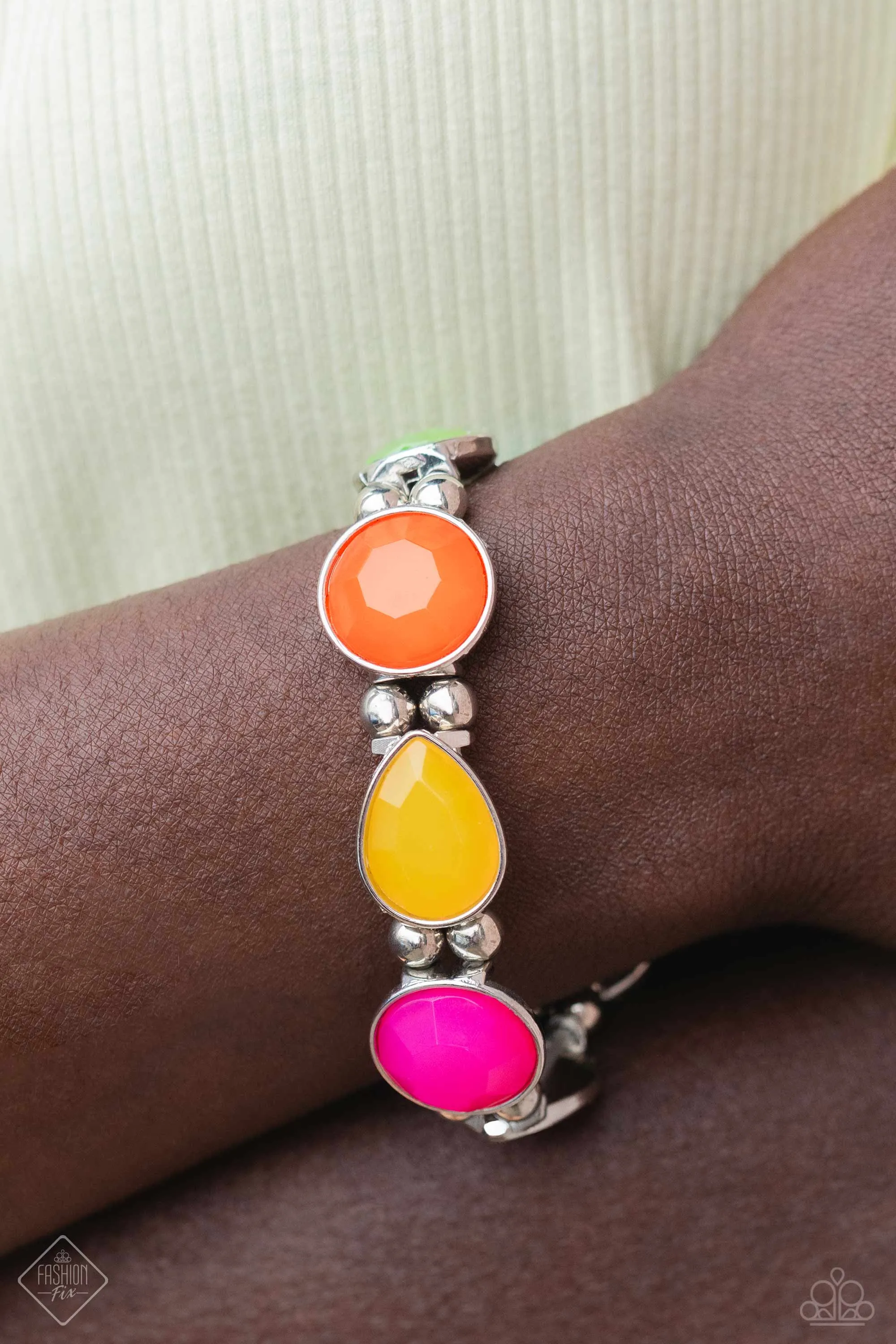 In All the BRIGHT Places - Multi - Colored Bead Paparazzi Stretchy Bracelet - January 2024 Glimpses of Malibu