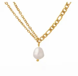 Inara double chain pearl necklace