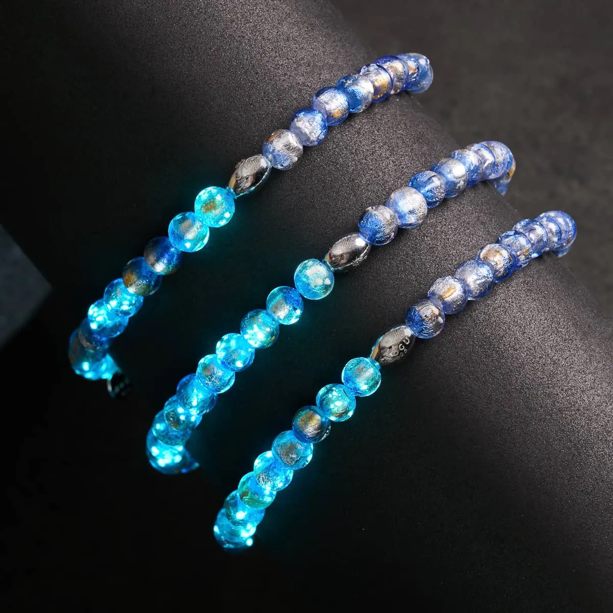 Indigo Horizon | .925 Sterling Silver | Lunar Glass Bracelet