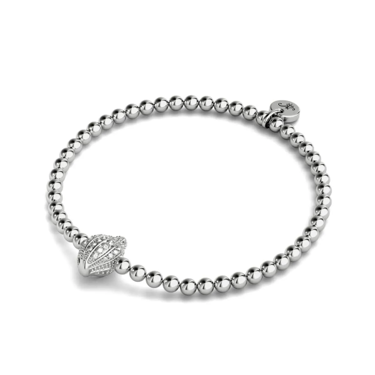 Isla | Silver | Crystal Conch Shell Charm Bracelet