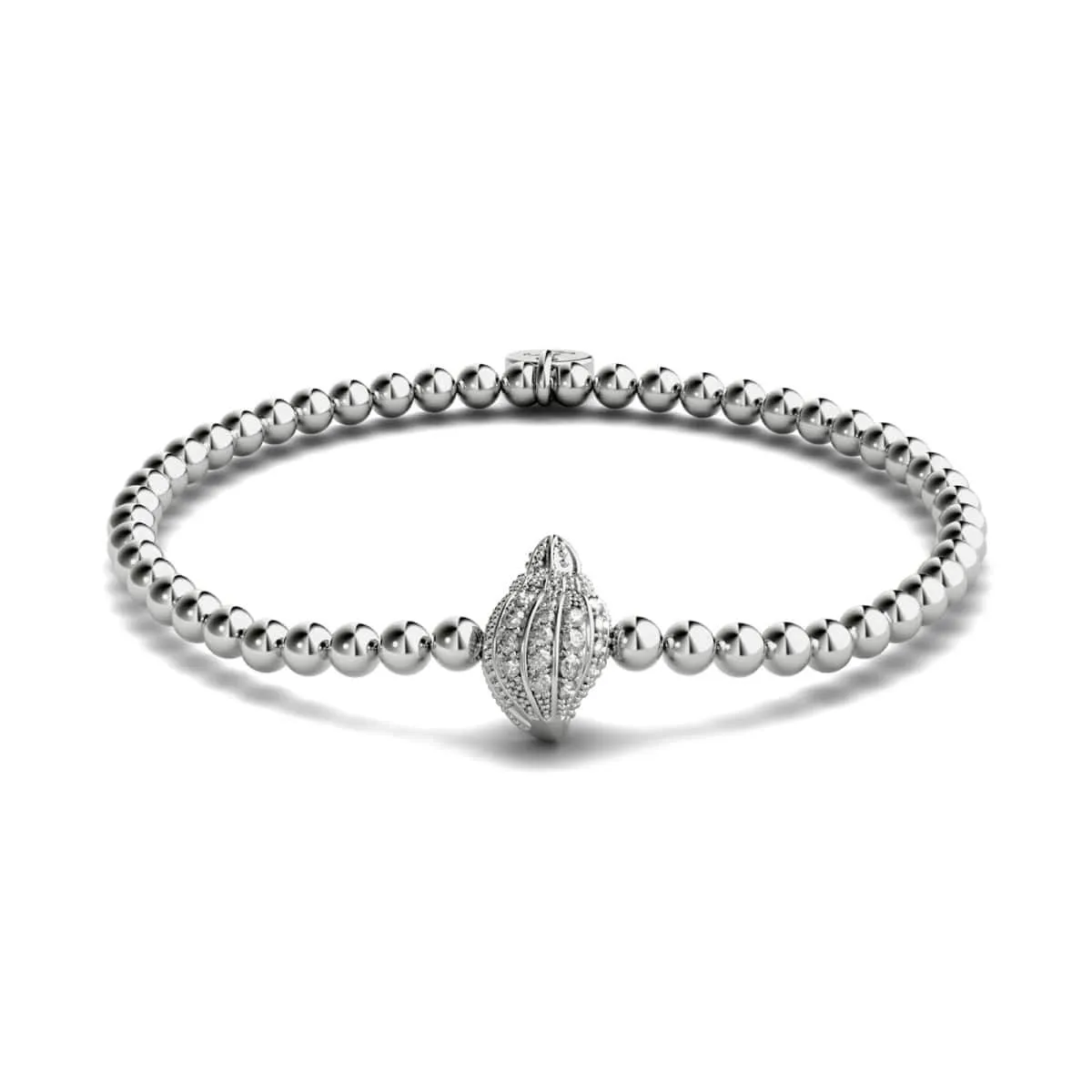 Isla | Silver | Crystal Conch Shell Charm Bracelet