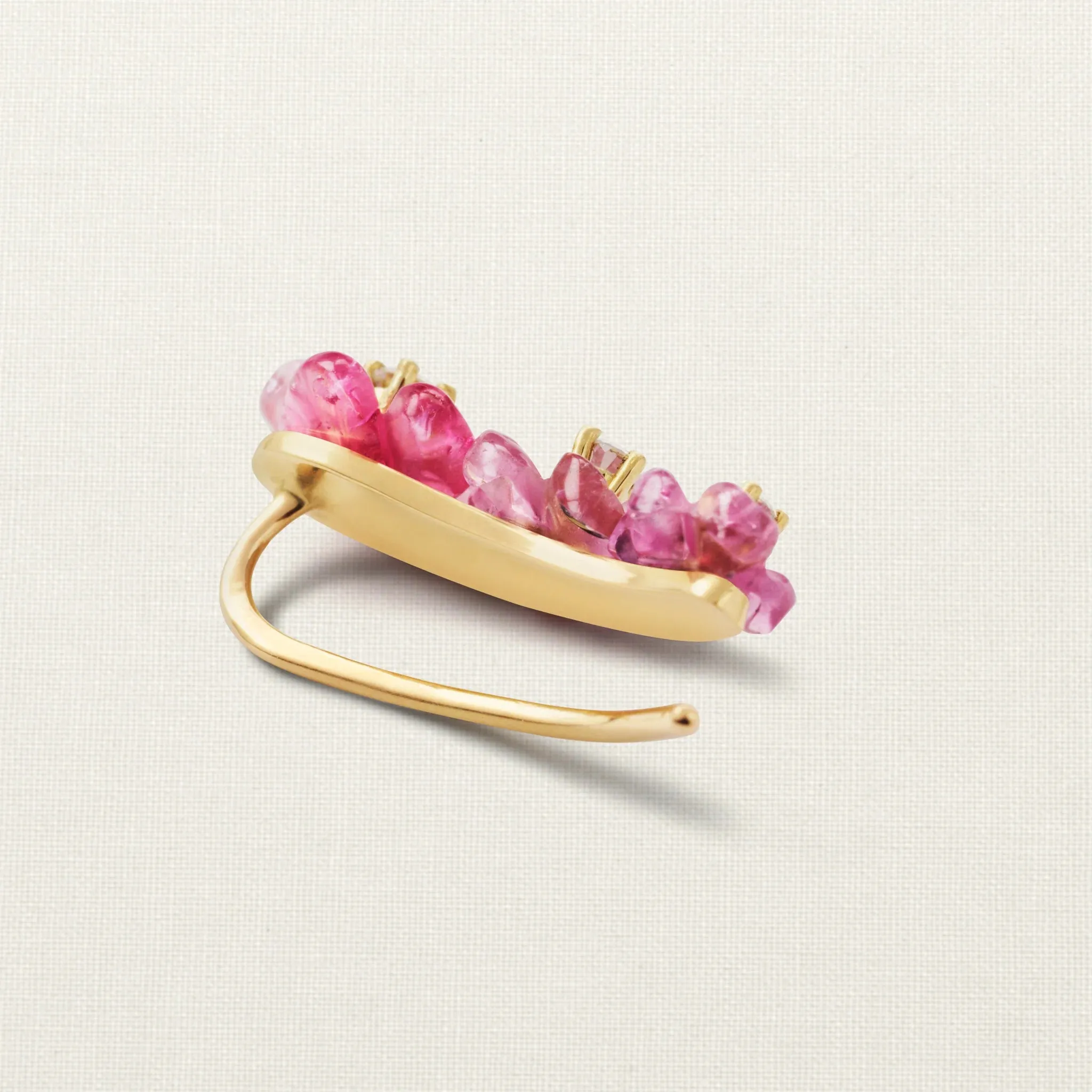 Island Flower Garden Ear Climber Pink Tourmaline