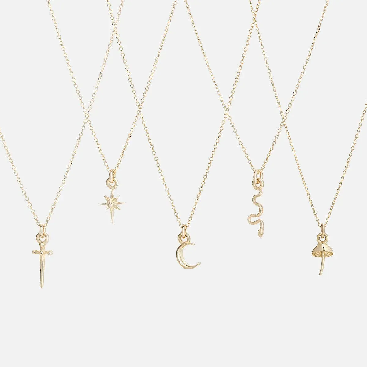 Itty Bitty Charm Necklace, Crescent