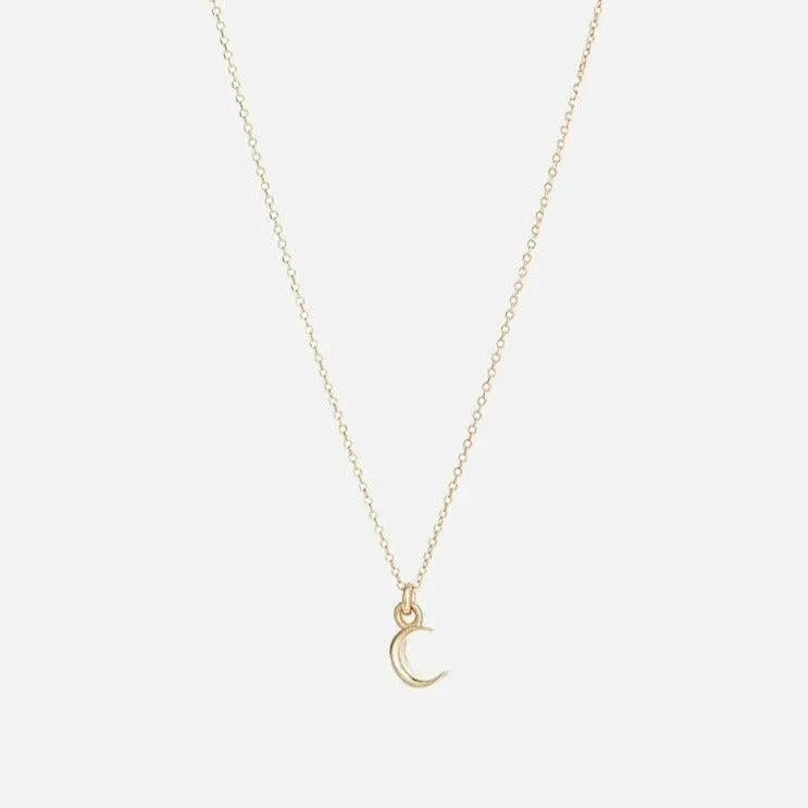 Itty Bitty Charm Necklace, Crescent