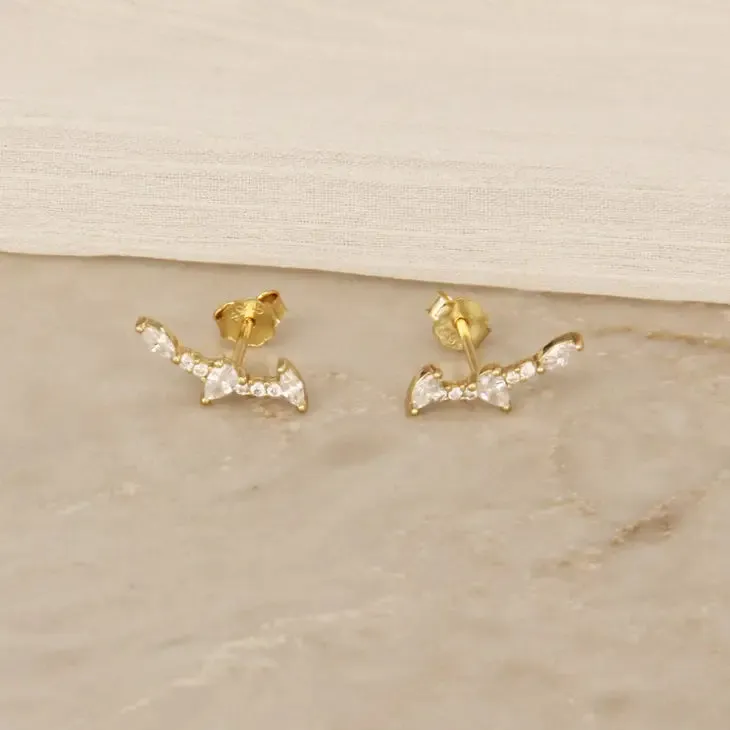 ivy ear climber stud earrings