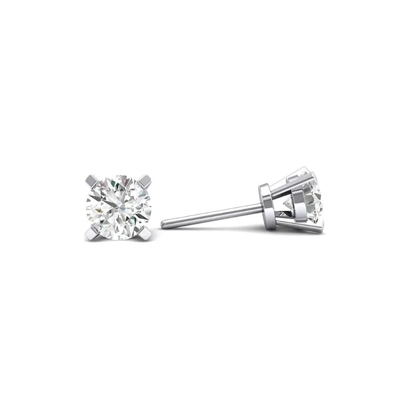 JewelMore 0.10-0.33 Carat Total Weight Round Natural Diamond Stud Earrings for Women in 14K White, Yellow, or Rose Gold with Push Backs (1/3cttw and up IGL Certified) - (G-H-IColor, I1-I2 Clarity)