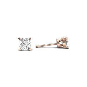 JewelMore 0.10-0.33 Carat Total Weight Round Natural Diamond Stud Earrings for Women in 14K White, Yellow, or Rose Gold with Push Backs (1/3cttw and up IGL Certified) - (G-H-IColor, I1-I2 Clarity)