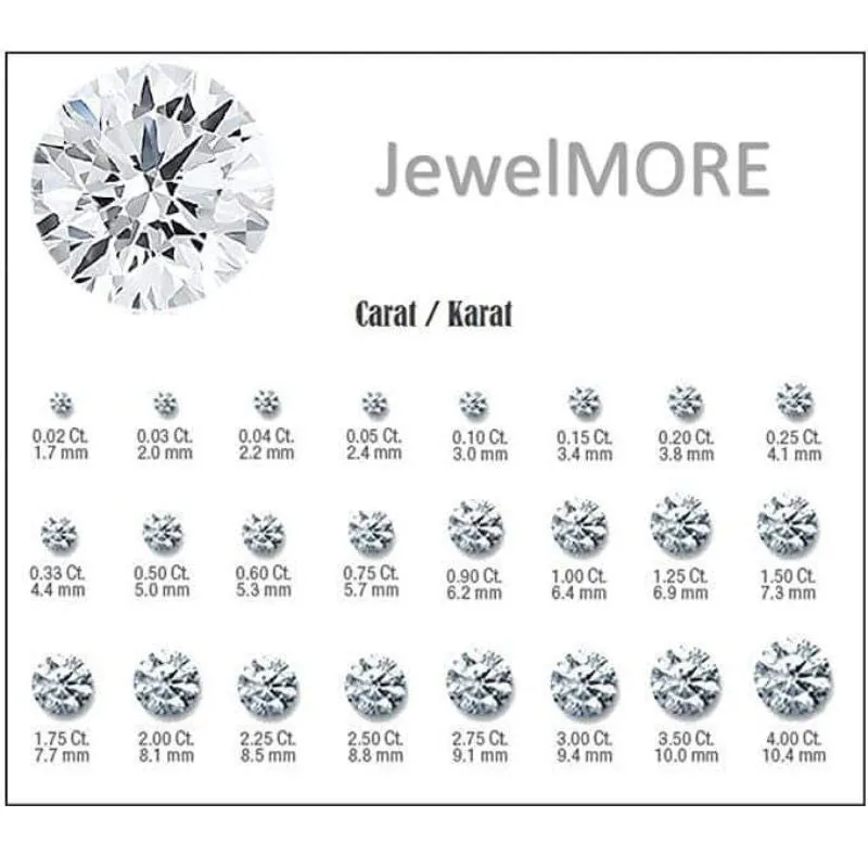 JewelMore 0.10-0.33 Carat Total Weight Round Natural Diamond Stud Earrings for Women in 14K White, Yellow, or Rose Gold with Push Backs (1/3cttw and up IGL Certified) - (G-H-IColor, I1-I2 Clarity)
