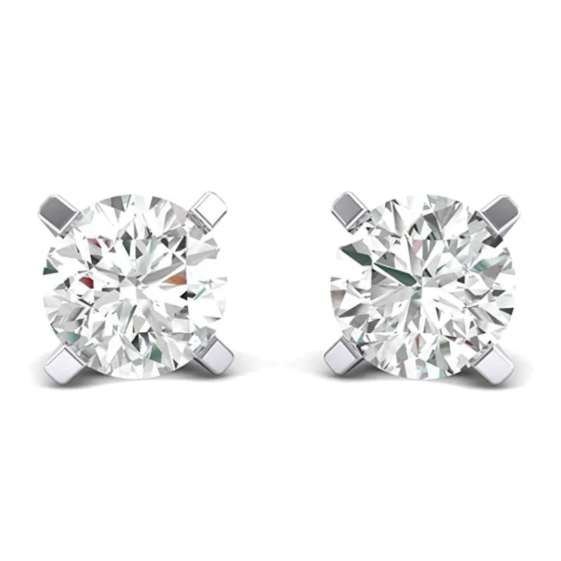 JewelMore 0.10-0.33 Carat Total Weight Round Natural Diamond Stud Earrings for Women in 14K White, Yellow, or Rose Gold with Push Backs (1/3cttw and up IGL Certified) - (G-H-IColor, I1-I2 Clarity)