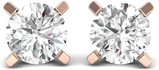 JewelMore 1/2ct tw Round Diamond Stud Earrings