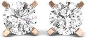 JewelMore 1/2ct tw Round Diamond Stud Earrings