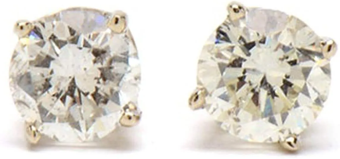 JewelMore 1/4-3/4ctw Diamond Stud Earrings in 14k White Gold