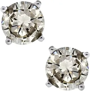 JewelMore 1/4-3/4ctw Diamond Stud Earrings in 14k White Gold