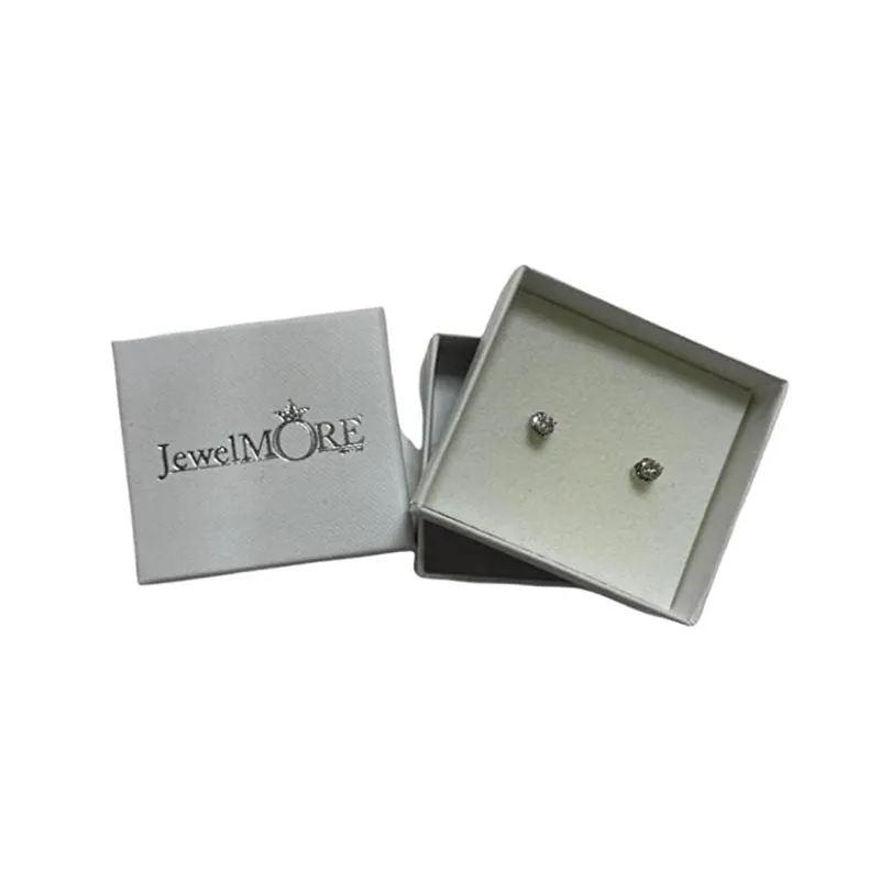 JewelMore 1/6 Carat - 6 Carat | 14K White Gold | Lab Grown Diamond Solitaire Stud Earrings | Round Shape Screw Back Prong Setting |(IGI Certified 2.00 ct & up)| Earrings