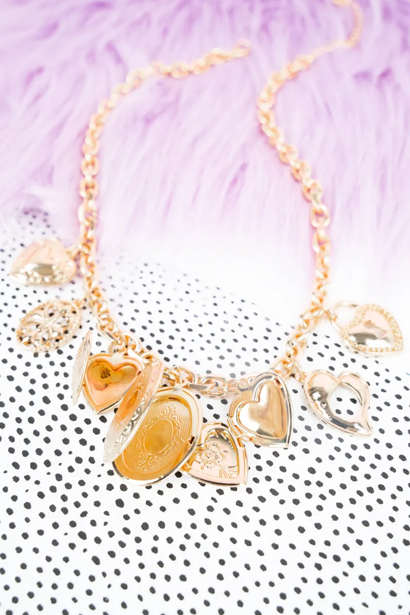 Jianna Locket  & Goldtone Charm Necklace