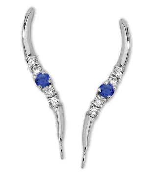Jose Jay's Genuine Tanzanite 14k Gold EarPin Ear Climber Earrings