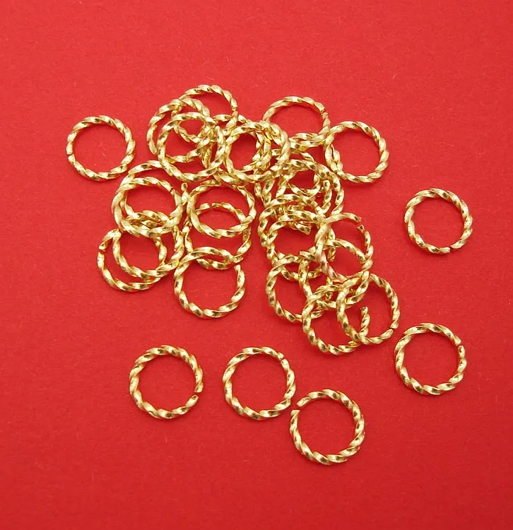 Jump Rings Twisted Round Brass Open