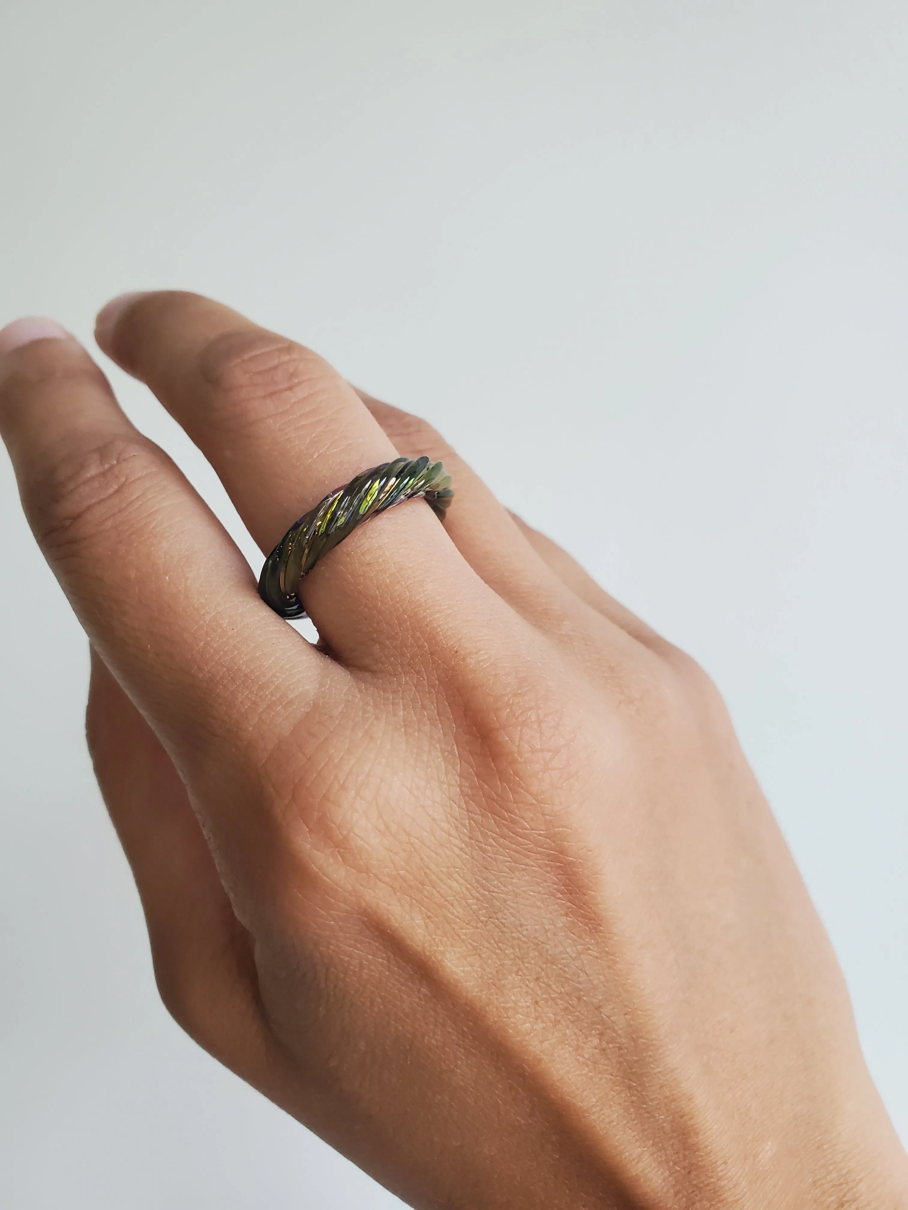 KEANE Rope Ring - Cobalt Iridescent