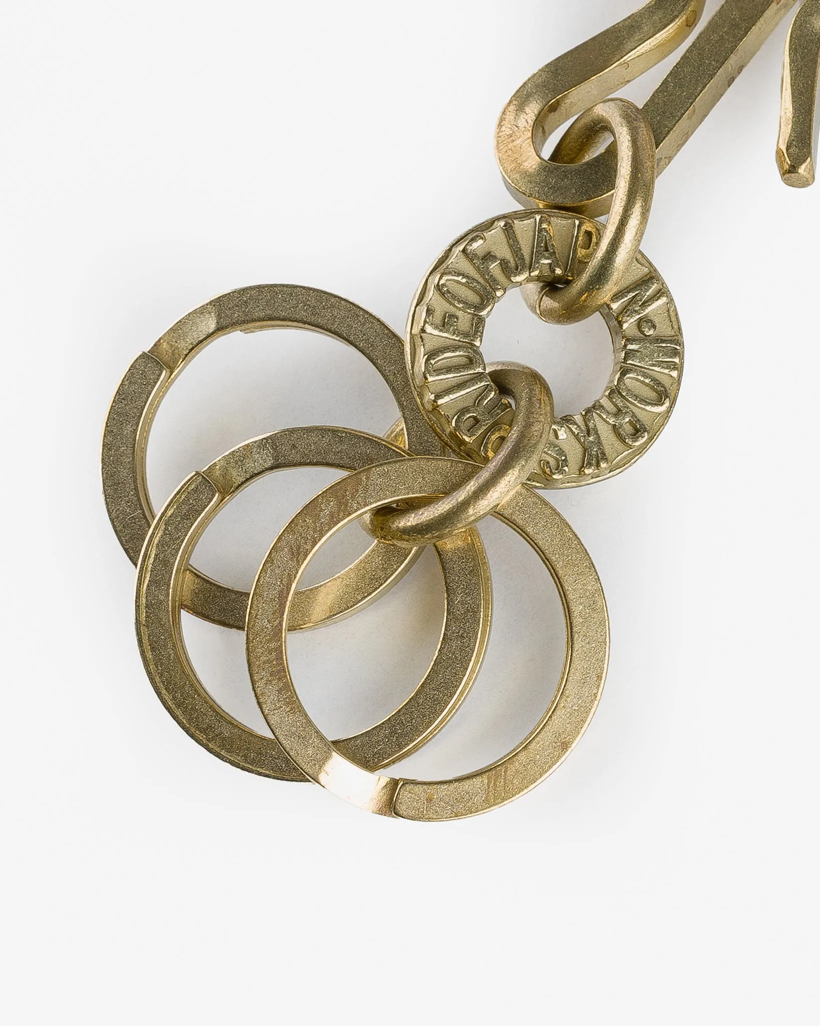 Key Hook with Rings - Brass