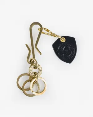 Key Hook with Rings - Brass