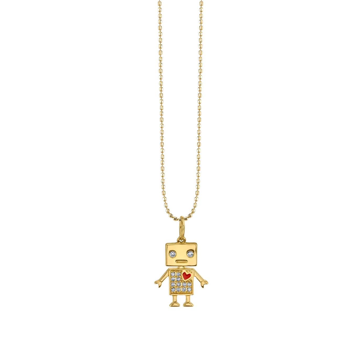 Kids Collection Gold & Diamond Robot Necklace