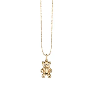 Kids Collection Gold & Diamond Teddy Bear Necklace