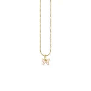 Kids Collection Gold & Enamel Mini Butterfly Charm Necklace