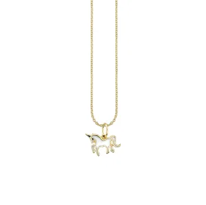 Kids Collection Gold & Enamel Unicorn Necklace