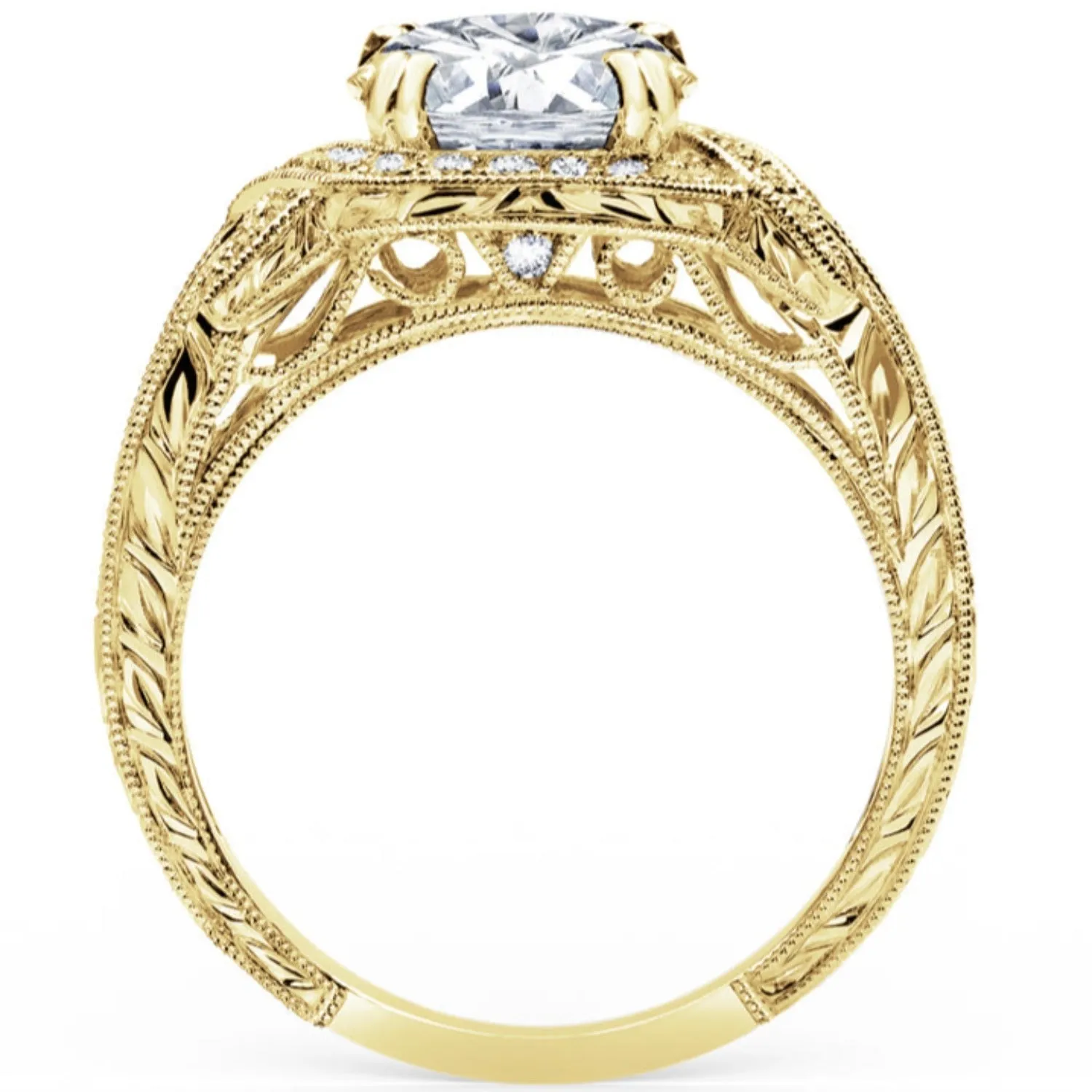 Kirk Kara "Pirouetta" Large Halo Diamond Twist Engagement Ring