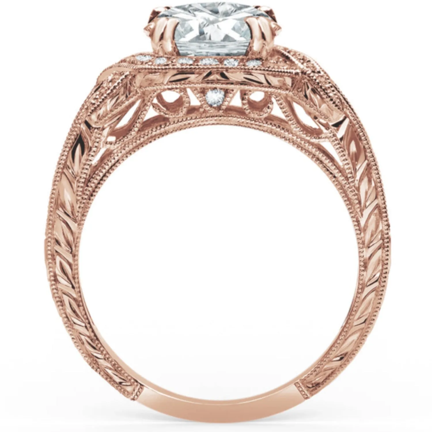 Kirk Kara "Pirouetta" Large Halo Diamond Twist Engagement Ring