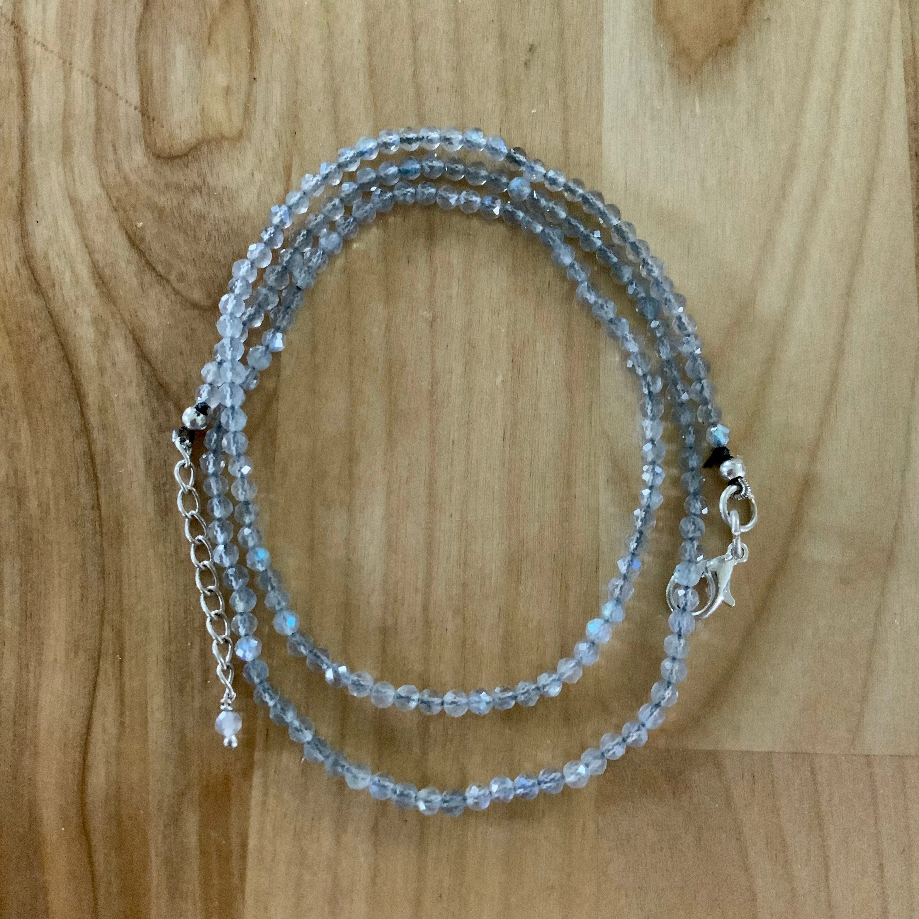 Labradorite 4 mm Beaded Necklace