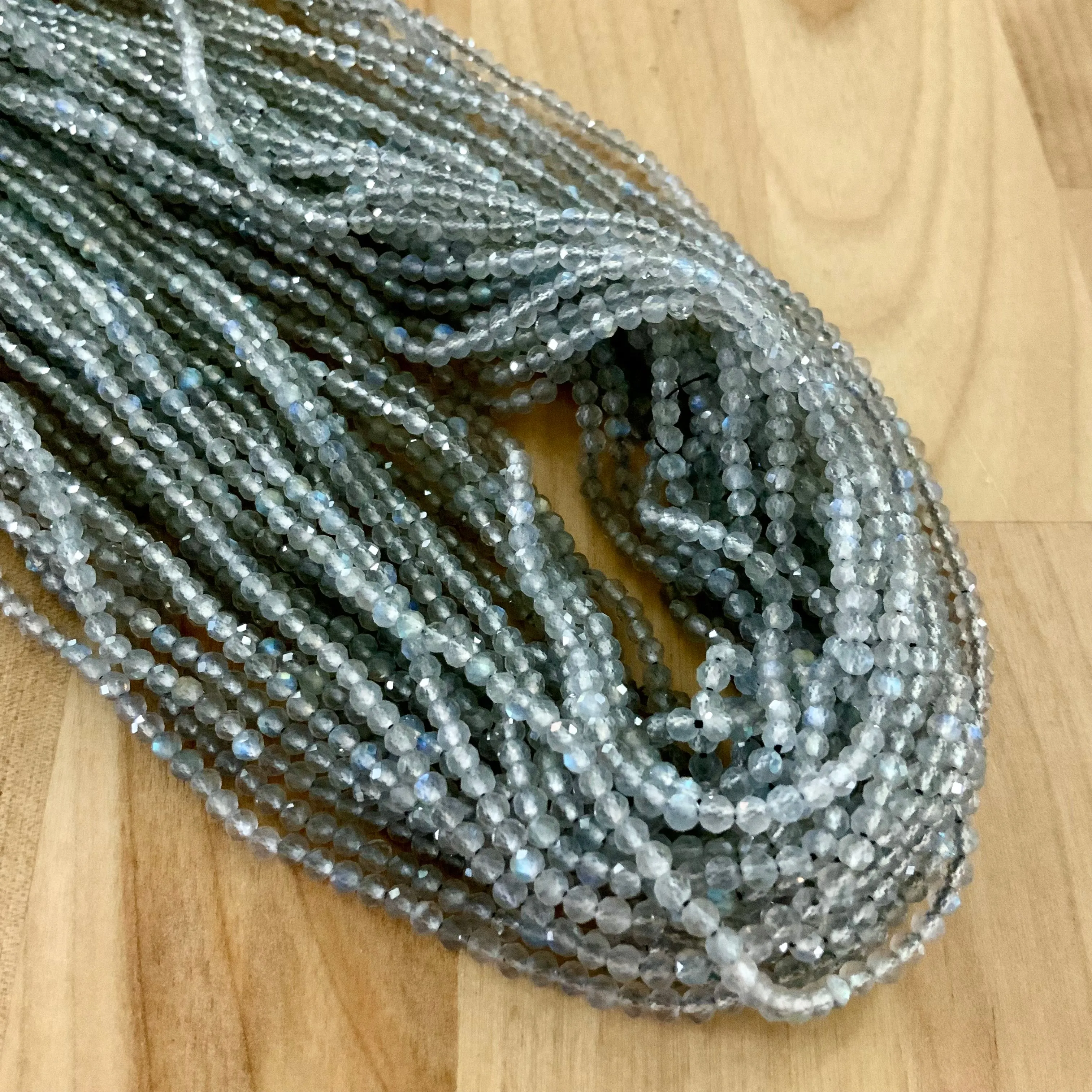 Labradorite 4 mm Beaded Necklace