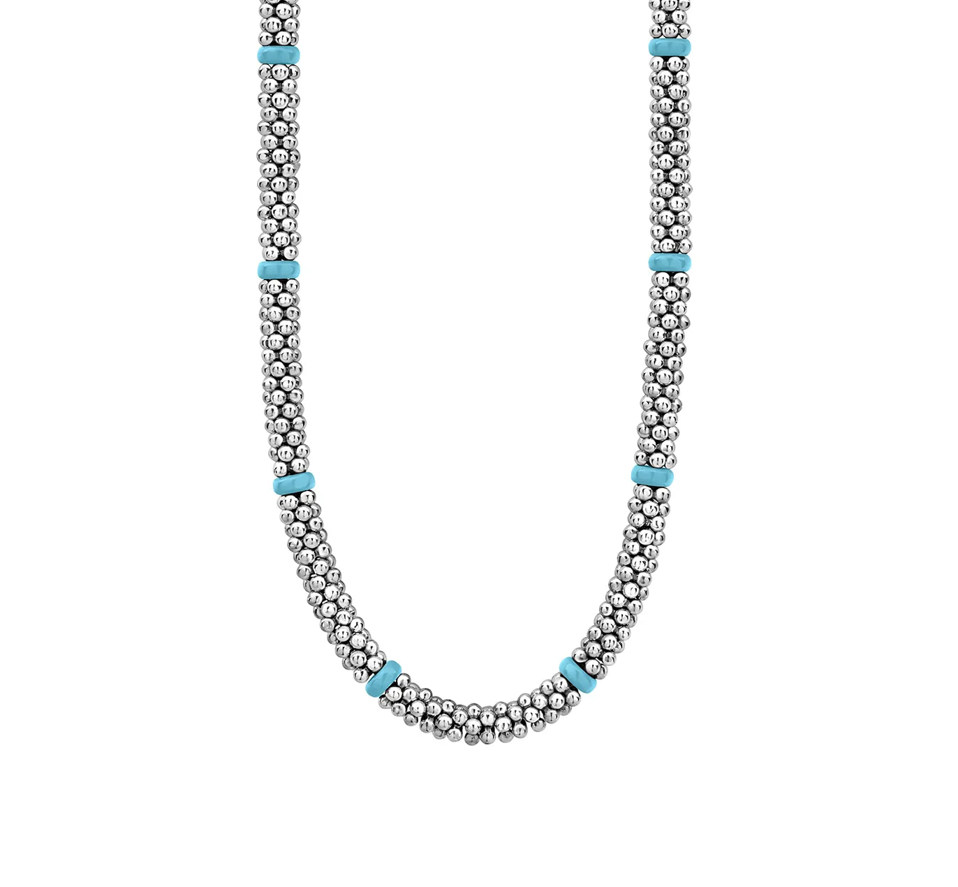 LAGOS Blue Caviar Ceramic Single Bead Station Necklace