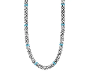 LAGOS Blue Caviar Ceramic Single Bead Station Necklace