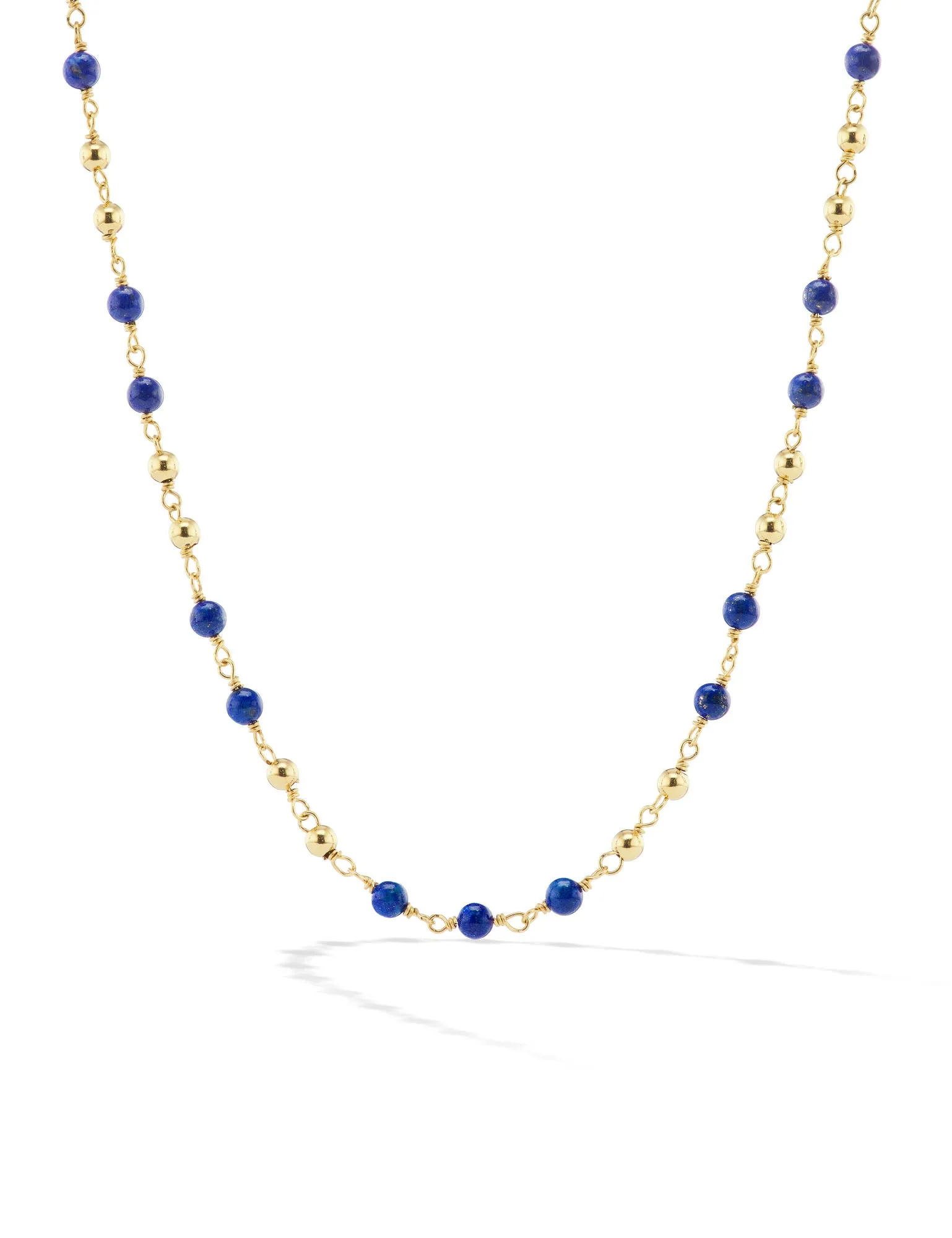 Lapis and Gold Bead Necklace
