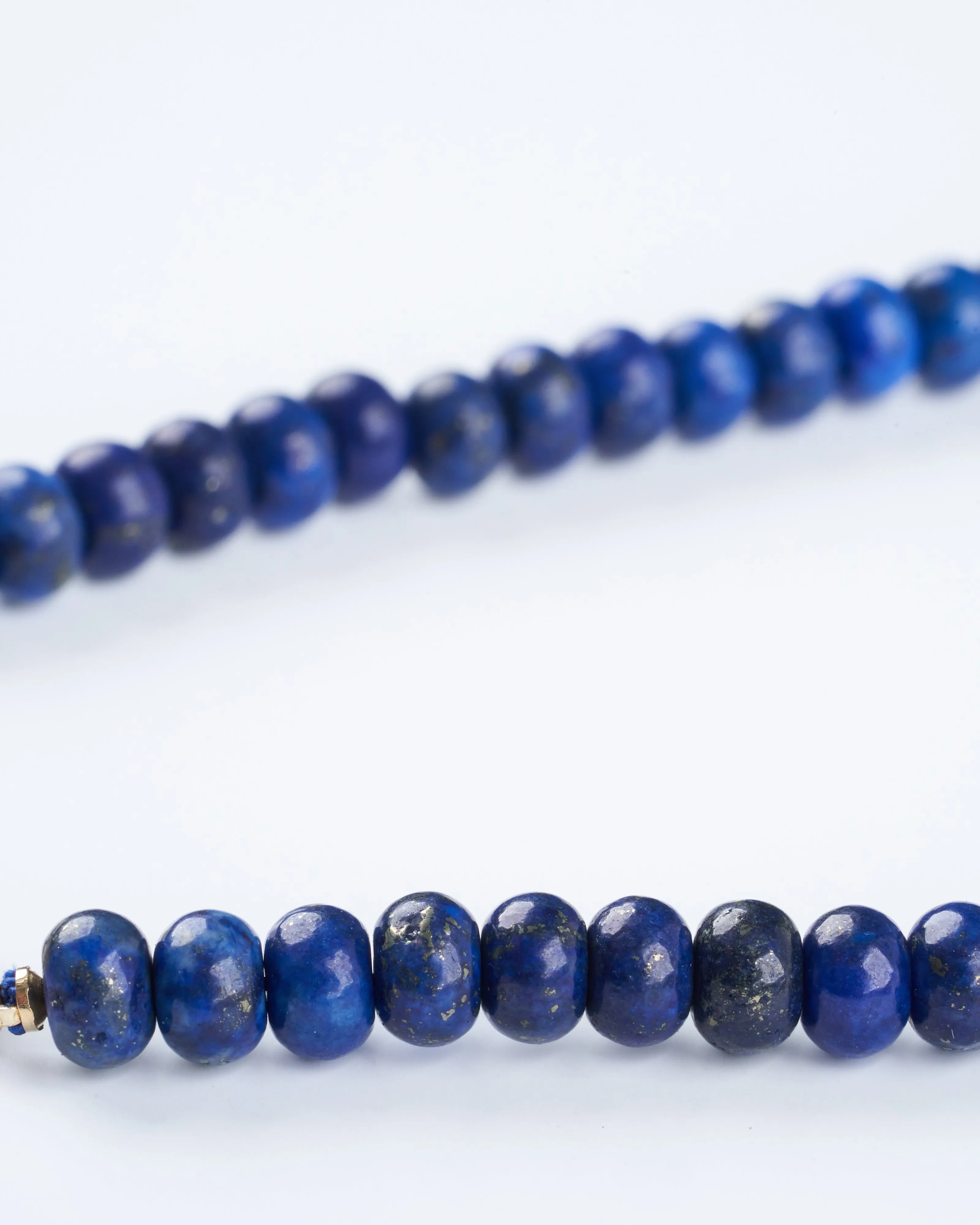 lapis beaded pathway necklace 19/20" - 14k yellow gold