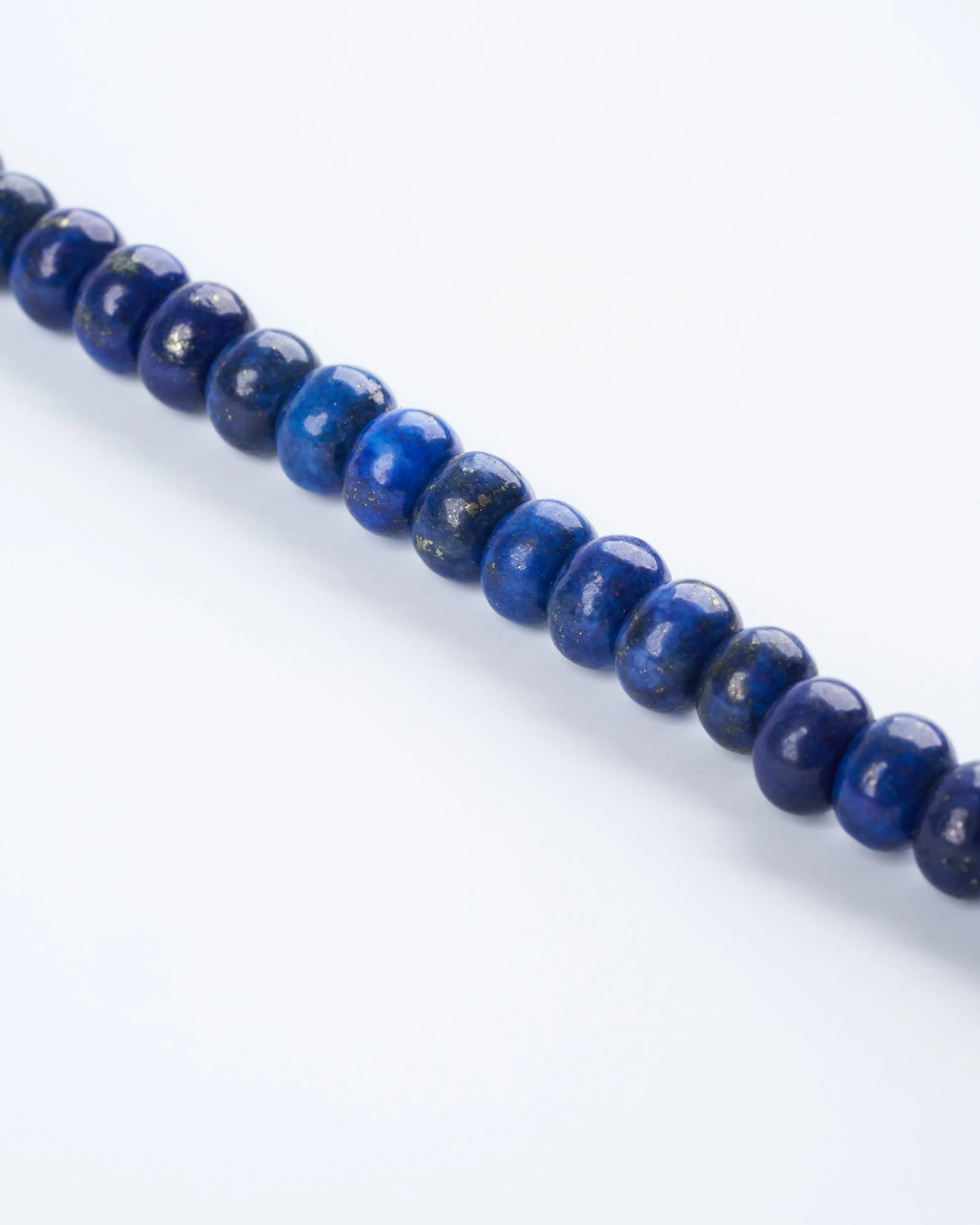 lapis beaded pathway necklace 19/20" - 14k yellow gold