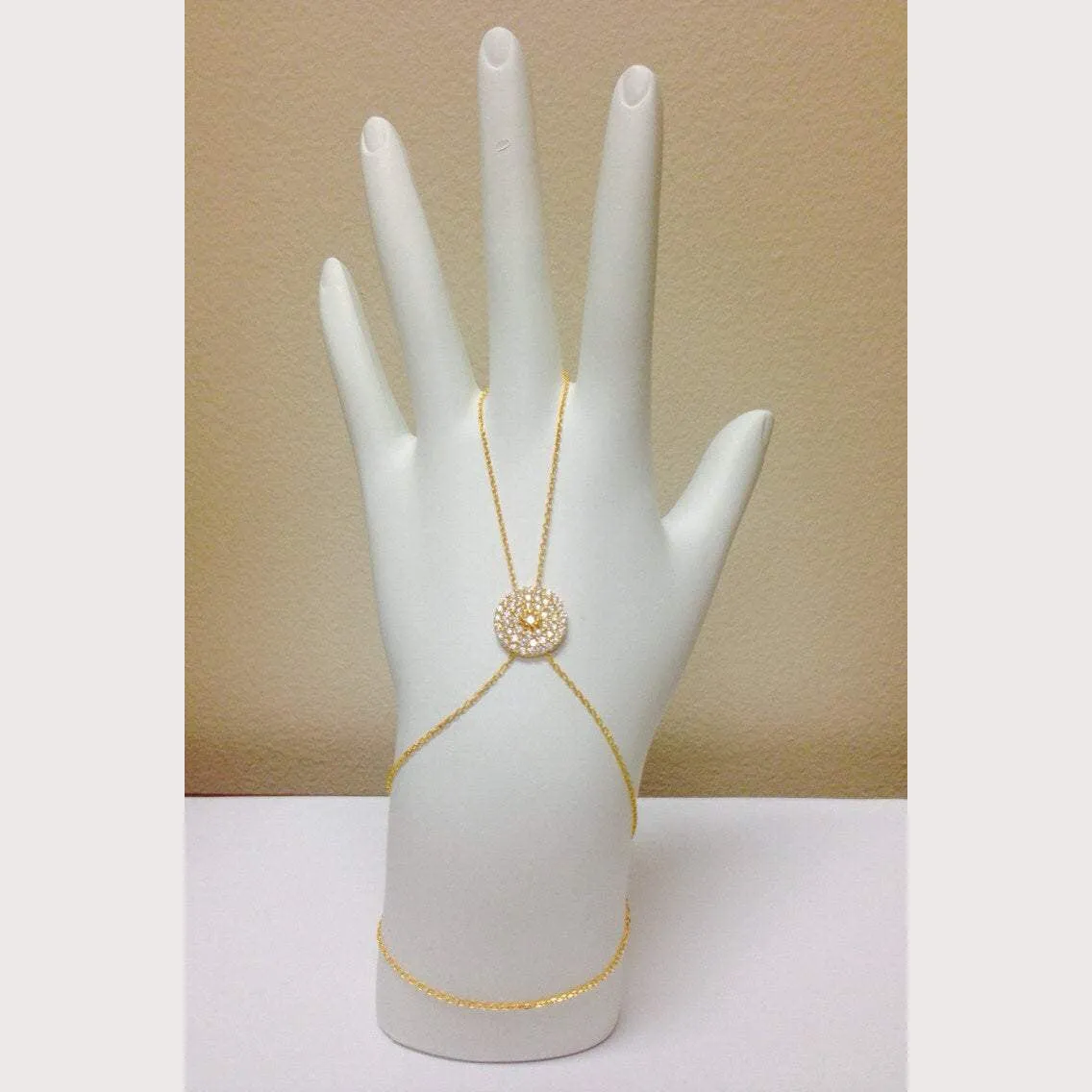 Large Disc Hand Bracelet